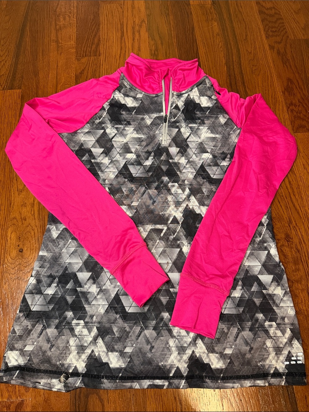 BCG Pink and Gray Quarter-Zip Performance Pullover